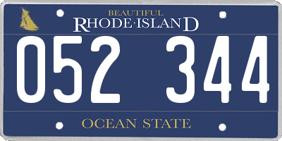 RI license plate 052344