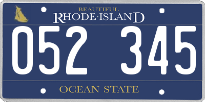 RI license plate 052345