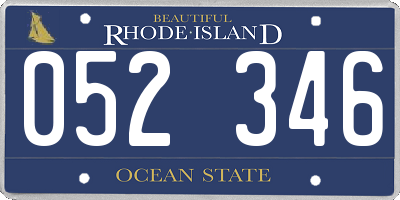RI license plate 052346