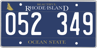 RI license plate 052349