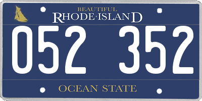 RI license plate 052352
