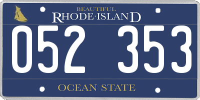 RI license plate 052353