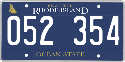 RI license plate 052354
