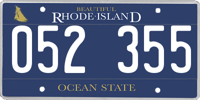 RI license plate 052355