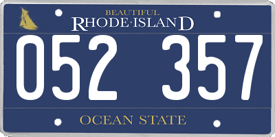 RI license plate 052357