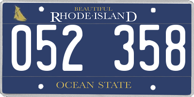 RI license plate 052358