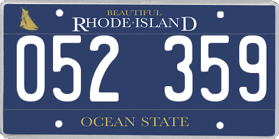 RI license plate 052359