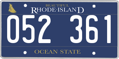 RI license plate 052361