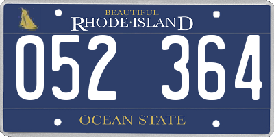RI license plate 052364