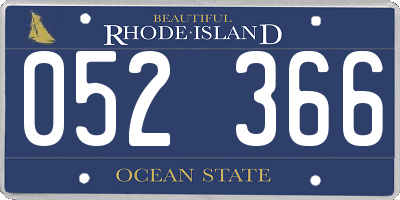 RI license plate 052366
