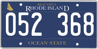 RI license plate 052368
