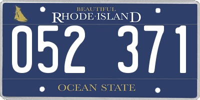 RI license plate 052371