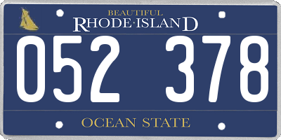 RI license plate 052378