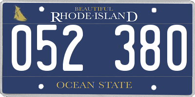 RI license plate 052380