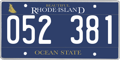 RI license plate 052381