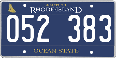 RI license plate 052383