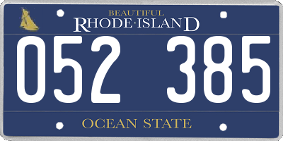 RI license plate 052385