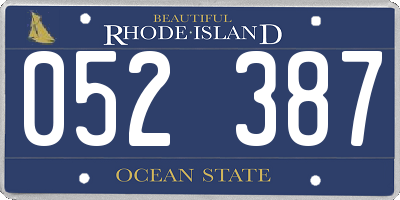 RI license plate 052387