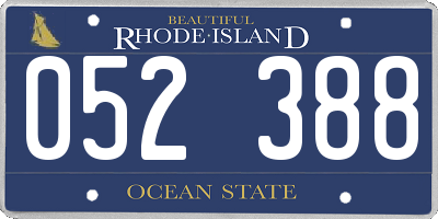 RI license plate 052388