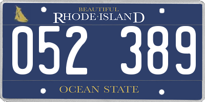 RI license plate 052389