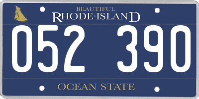 RI license plate 052390