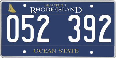 RI license plate 052392