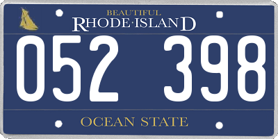 RI license plate 052398