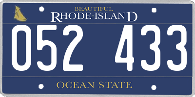 RI license plate 052433
