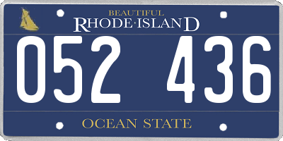 RI license plate 052436