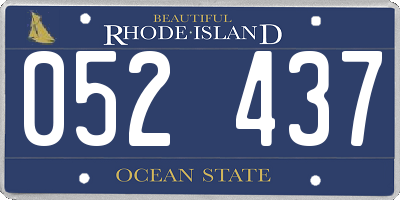 RI license plate 052437