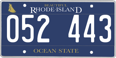 RI license plate 052443