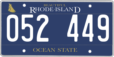 RI license plate 052449
