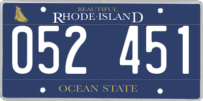 RI license plate 052451