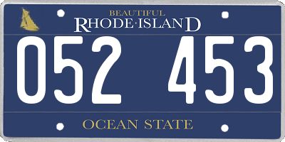 RI license plate 052453