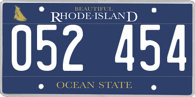 RI license plate 052454