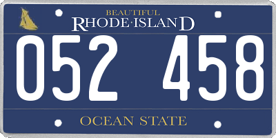 RI license plate 052458