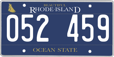 RI license plate 052459