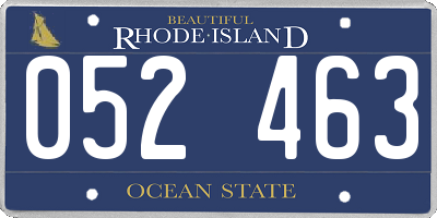 RI license plate 052463