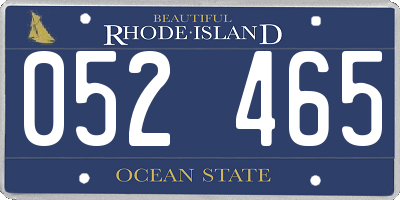 RI license plate 052465