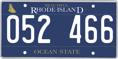 RI license plate 052466