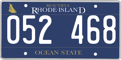 RI license plate 052468