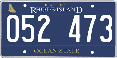 RI license plate 052473