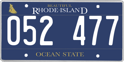 RI license plate 052477