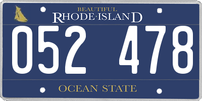 RI license plate 052478