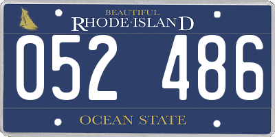 RI license plate 052486