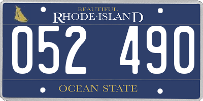 RI license plate 052490