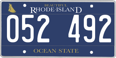 RI license plate 052492
