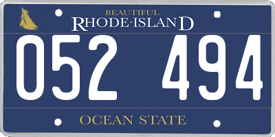 RI license plate 052494