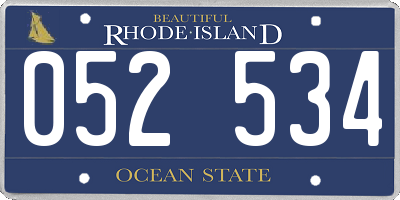 RI license plate 052534
