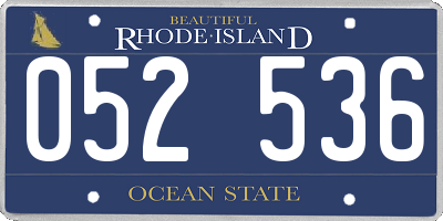 RI license plate 052536